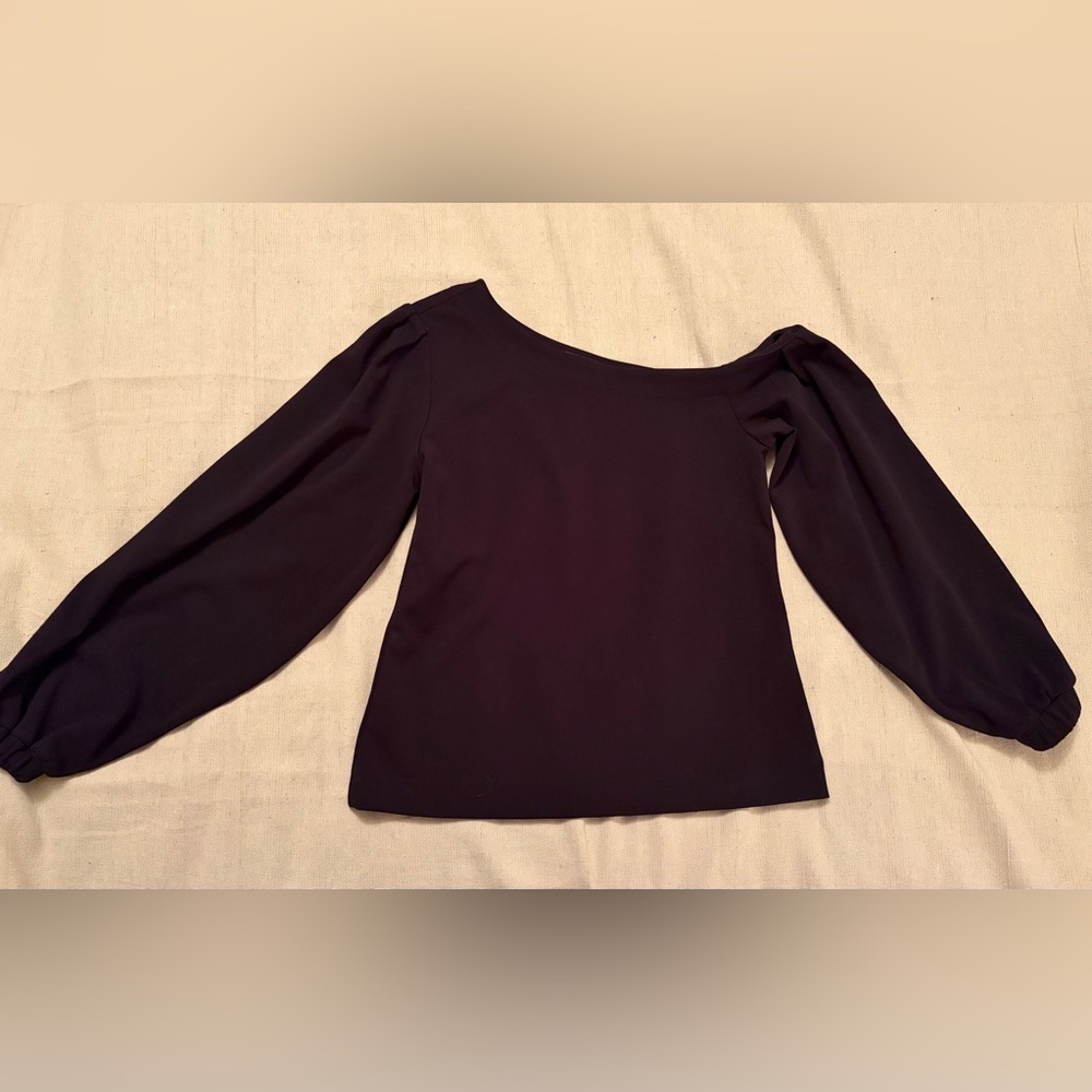 Banana Republic Black Off-Shoulder Puff Sleeve Top XXS